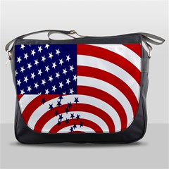 Star Line Hole Red Blue Messenger Bags