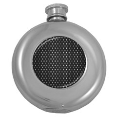 Rabstol Net Black White Space Light Round Hip Flask (5 Oz) by Mariart