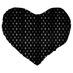 Rabstol Net Black White Space Light Large 19  Premium Flano Heart Shape Cushions