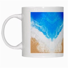 Sand Beach Water Sea Blue Brown Waves Wave White Mugs by Mariart