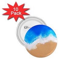 Sand Beach Water Sea Blue Brown Waves Wave 1 75  Buttons (10 Pack) by Mariart