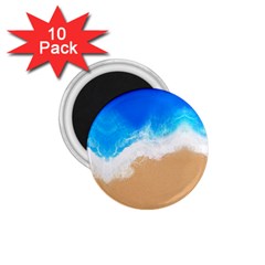 Sand Beach Water Sea Blue Brown Waves Wave 1 75  Magnets (10 Pack) 