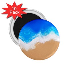 Sand Beach Water Sea Blue Brown Waves Wave 2 25  Magnets (10 Pack) 