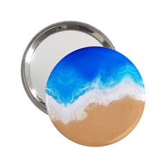 Sand Beach Water Sea Blue Brown Waves Wave 2 25  Handbag Mirrors