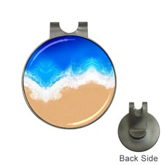 Sand Beach Water Sea Blue Brown Waves Wave Hat Clips With Golf Markers by Mariart