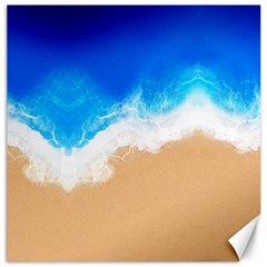 Sand Beach Water Sea Blue Brown Waves Wave Canvas 16  X 16   by Mariart