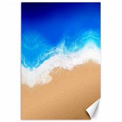 Sand Beach Water Sea Blue Brown Waves Wave Canvas 20  X 30  