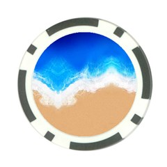 Sand Beach Water Sea Blue Brown Waves Wave Poker Chip Card Guard by Mariart