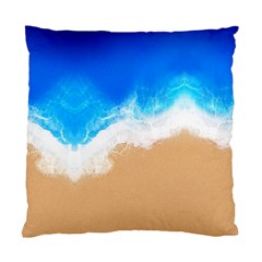 Sand Beach Water Sea Blue Brown Waves Wave Standard Cushion Case (two Sides) by Mariart