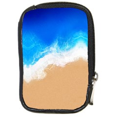 Sand Beach Water Sea Blue Brown Waves Wave Compact Camera Cases by Mariart