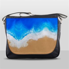 Sand Beach Water Sea Blue Brown Waves Wave Messenger Bags