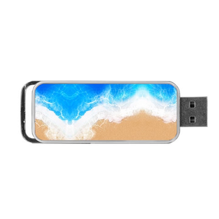 Sand Beach Water Sea Blue Brown Waves Wave Portable USB Flash (One Side)