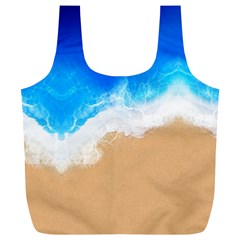 Sand Beach Water Sea Blue Brown Waves Wave Full Print Recycle Bags (l)  by Mariart