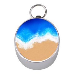 Sand Beach Water Sea Blue Brown Waves Wave Mini Silver Compasses