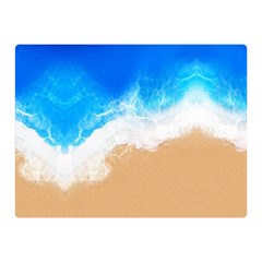 Sand Beach Water Sea Blue Brown Waves Wave Double Sided Flano Blanket (mini)  by Mariart