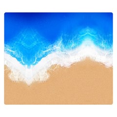 Sand Beach Water Sea Blue Brown Waves Wave Double Sided Flano Blanket (small)  by Mariart