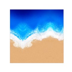 Sand Beach Water Sea Blue Brown Waves Wave Small Satin Scarf (square) by Mariart