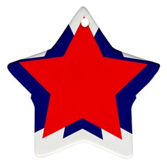 Stars Red Blue Ornament (star) by Mariart