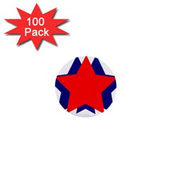 Stars Red Blue 1  Mini Buttons (100 Pack) 