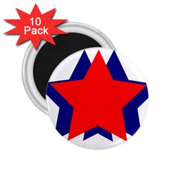 Stars Red Blue 2 25  Magnets (10 Pack)  by Mariart