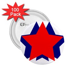 Stars Red Blue 2 25  Buttons (100 Pack) 