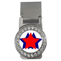 Stars Red Blue Money Clips (cz)  by Mariart