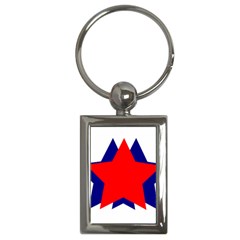 Stars Red Blue Key Chains (rectangle) 