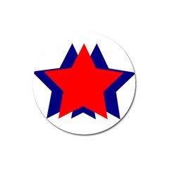 Stars Red Blue Magnet 3  (round)