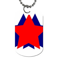 Stars Red Blue Dog Tag (two Sides) by Mariart