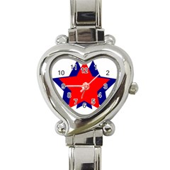 Stars Red Blue Heart Italian Charm Watch by Mariart