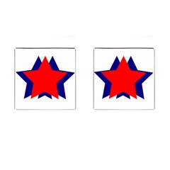 Stars Red Blue Cufflinks (square) by Mariart