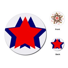 Stars Red Blue Playing Cards (round)  by Mariart