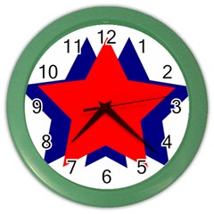 Stars Red Blue Color Wall Clocks