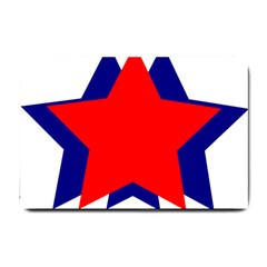 Stars Red Blue Small Doormat  by Mariart