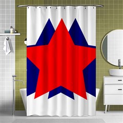 Stars Red Blue Shower Curtain 48  X 72  (small)  by Mariart