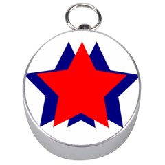 Stars Red Blue Silver Compasses by Mariart