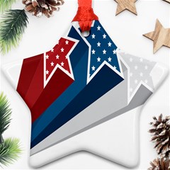 Star Red Blue White Line Space Ornament (star) by Mariart