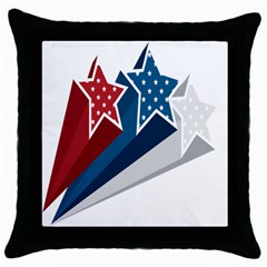 Star Red Blue White Line Space Throw Pillow Case (black) by Mariart