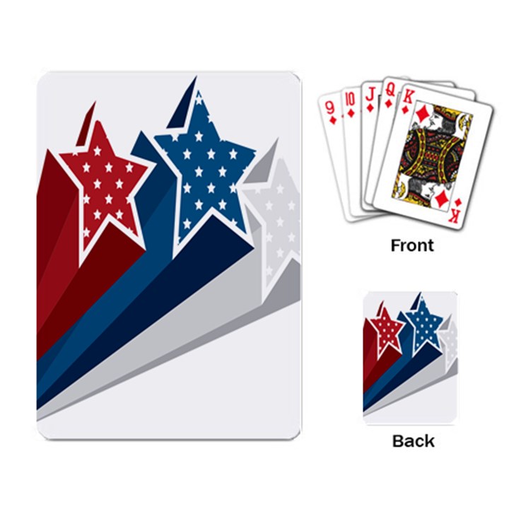 Star Red Blue White Line Space Playing Card