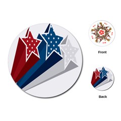 Star Red Blue White Line Space Playing Cards (round) 