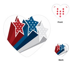 Star Red Blue White Line Space Playing Cards (heart)  by Mariart