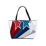 Star Red Blue White Line Space Shoulder Handbags Front