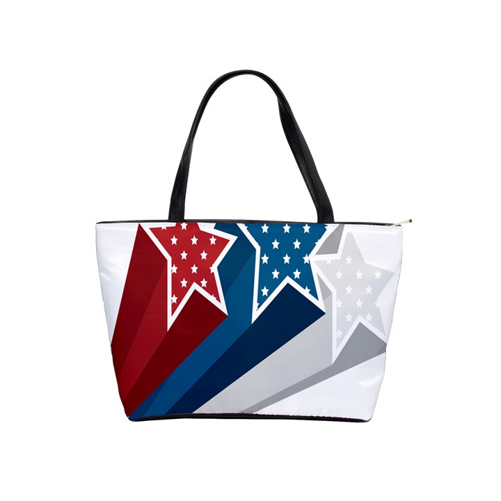 Star Red Blue White Line Space Shoulder Handbags