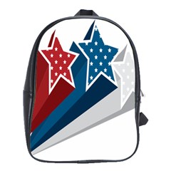 Star Red Blue White Line Space School Bags(large)  by Mariart