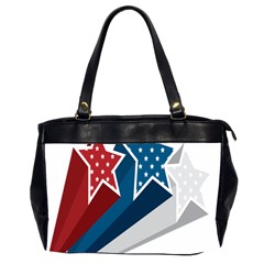 Star Red Blue White Line Space Office Handbags (2 Sides)  by Mariart