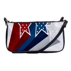 Star Red Blue White Line Space Shoulder Clutch Bags