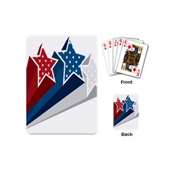 Star Red Blue White Line Space Playing Cards (mini)  by Mariart