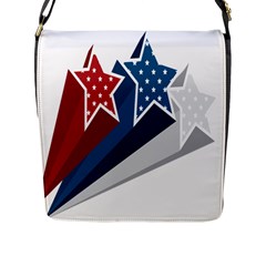 Star Red Blue White Line Space Flap Messenger Bag (l)  by Mariart