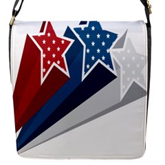 Star Red Blue White Line Space Flap Messenger Bag (s) by Mariart