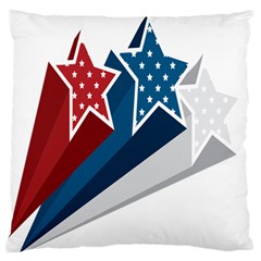 Star Red Blue White Line Space Large Flano Cushion Case (two Sides) by Mariart